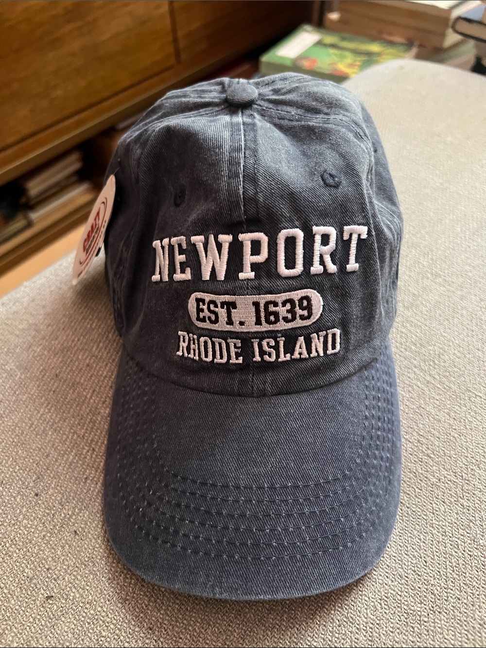 Vintage Style Newport Rhode Island Est. 1639 Baseball Cap - Charcoal Gray
